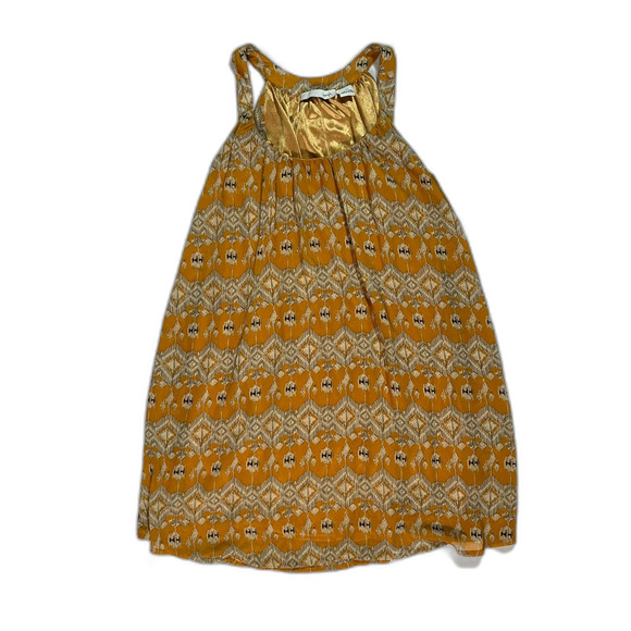 Kersh Mustard Yellow Boho Sleeveless Mini Dress M Oversized Western Trapeze - Picture 4 of 7